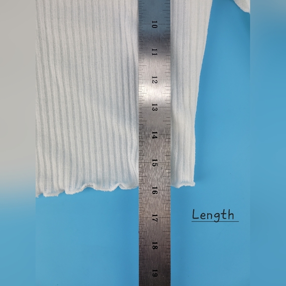 Shein Junior Teens Mock Neck Crop Top Long Sleeve Size Small  White - Picture 5 of 9